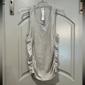 Fabletics light gray ruched tank. GUC!